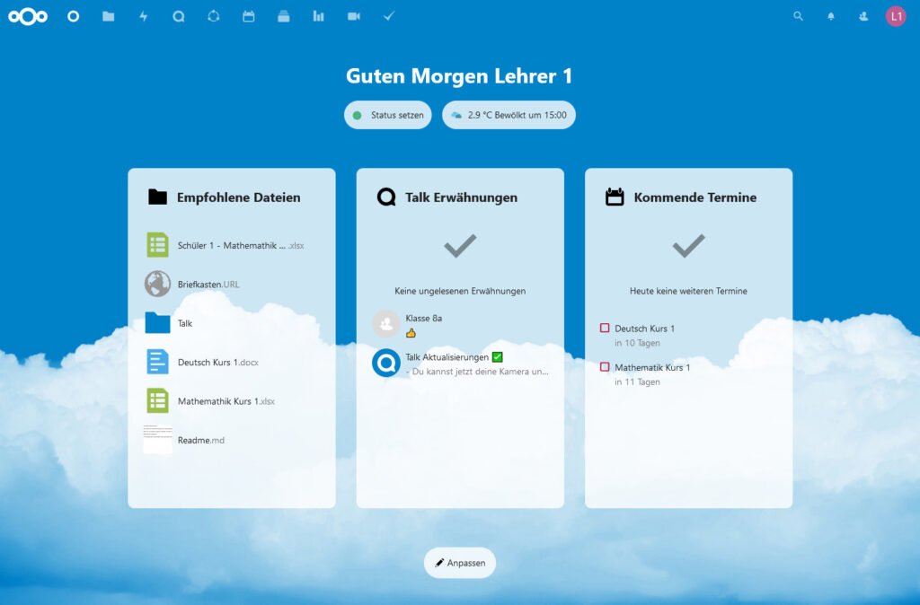 Nextcloud Dashboard Nextcloud Dashboard